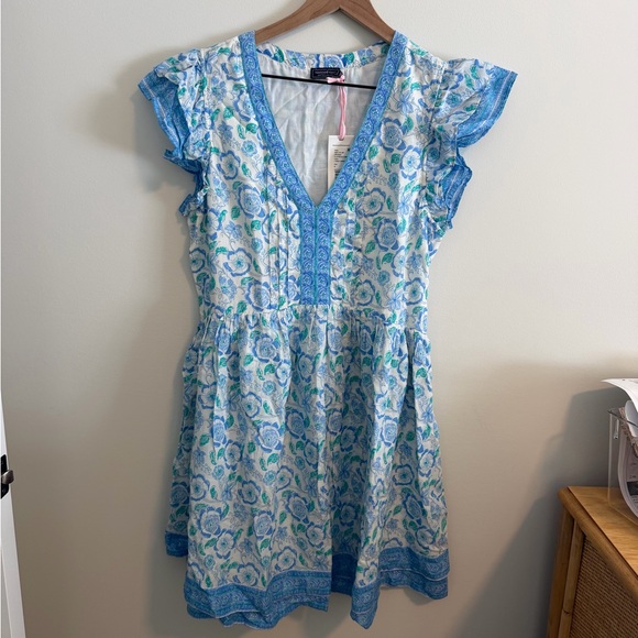 Vineyard Vines Blue and White Patterned Mini Dress - Picture 5 of 7